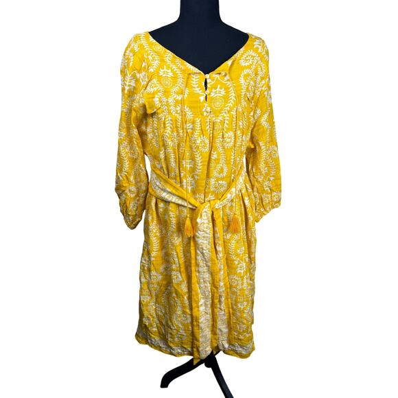 QVC Studio Park Tall Printed Dress Removable Belt Goldenrod NWOT Size 1XT - Picture 3 of 7
